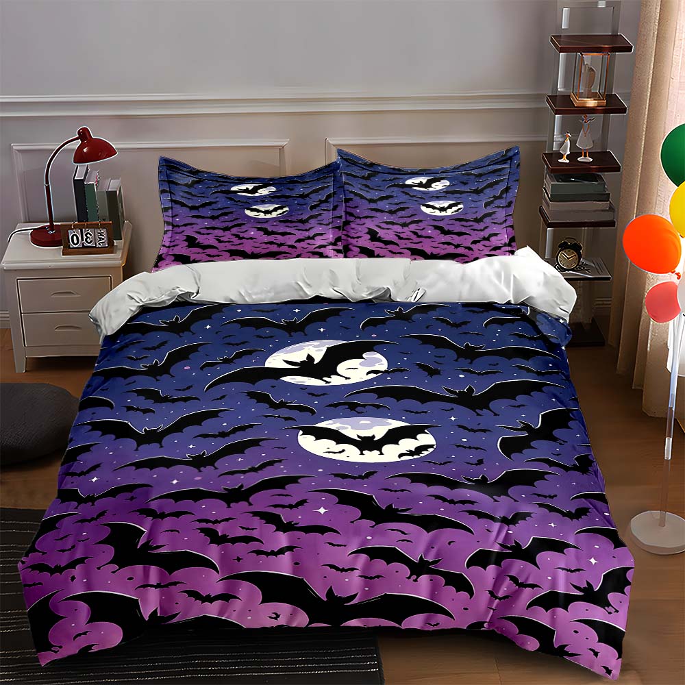 

Flying bats silhouette. Bedding Duvet cover sets Duvet covers Pillowcases gifts (1 * Duvet Cover 2 * Pillowcases, without duvet insert) 135x200cm