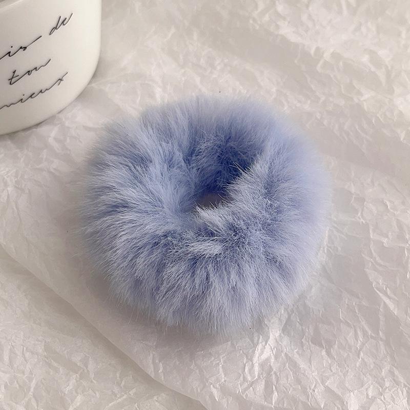 Plush Woolen Hair Tie - Women's Autumn/Winter Dopamine Style Hair Accessory