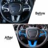 Steering Wheel Frame Trim Decor Cover Bezels For Dodge Challenger Charger 2015+