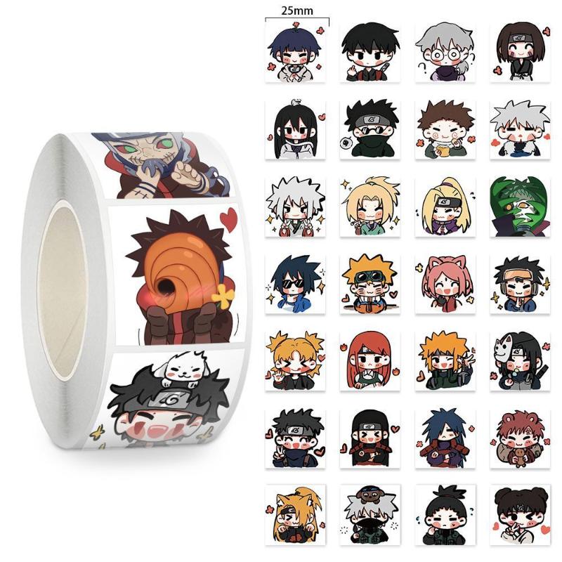 High Beauty Cartoon New Naruto Q Edition Roll up Stickers Naruto Sasuke Fun Cute Stickers Hand Account Water Cup Stickers