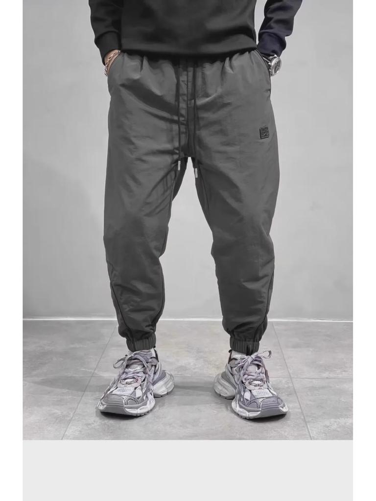 Women's Lightweight Gray High Waist Quick-Dry Sport Pants for Spring and Autumn