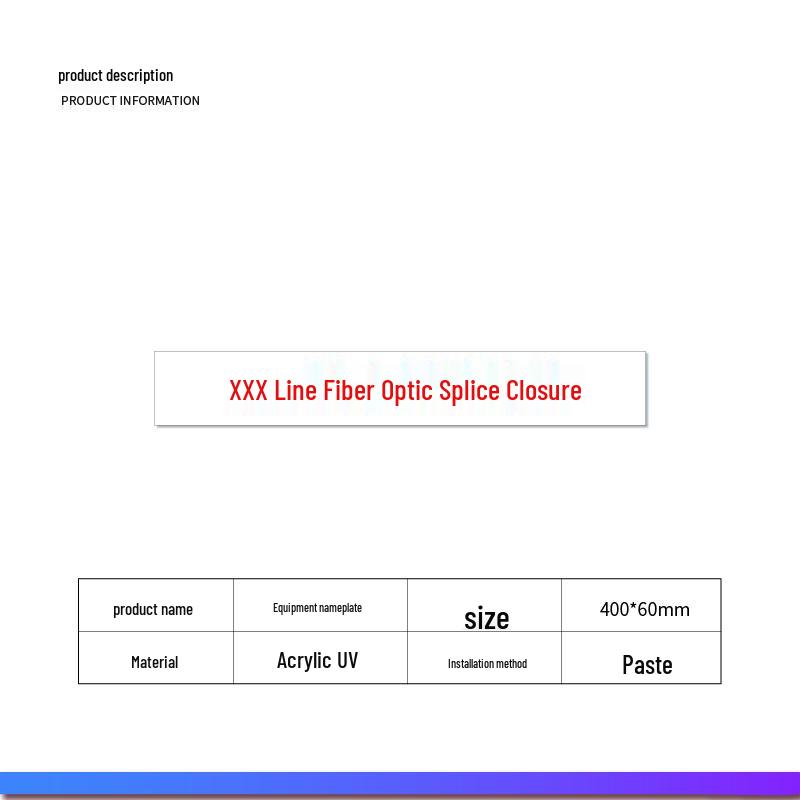 HUATAI HT-FSN-B26 Acrylic Electrical Identification Plate