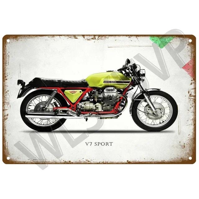 Moto Guzzi Alter Mann Vintage Zinn Zeichen Shabby Chic Metall Wand Dekoration Retro Bar Dekoration Antiken Metall Poster