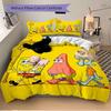 Spongebob Przyjaciele Przygoda Nadruk 3-częściowy Komplet PościeliPoszewka na Kołdrę z 2 Poszewkami na Poduszki Domowy Prezent Urodzinowy