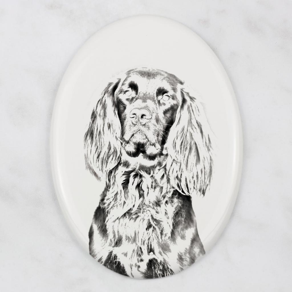 German Wirehaired Pointer - Commemorative Plaque with a Photo of a Dog, Tombstone with a Print, Personalized Oval Plaque from the Art-Dog Brand