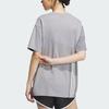 Adidas Originals Graphic Short Sleeve Tee with Trefoil Logo and Three-Stripes Color Block Unisex Tops Aluminum-Grey IU4808