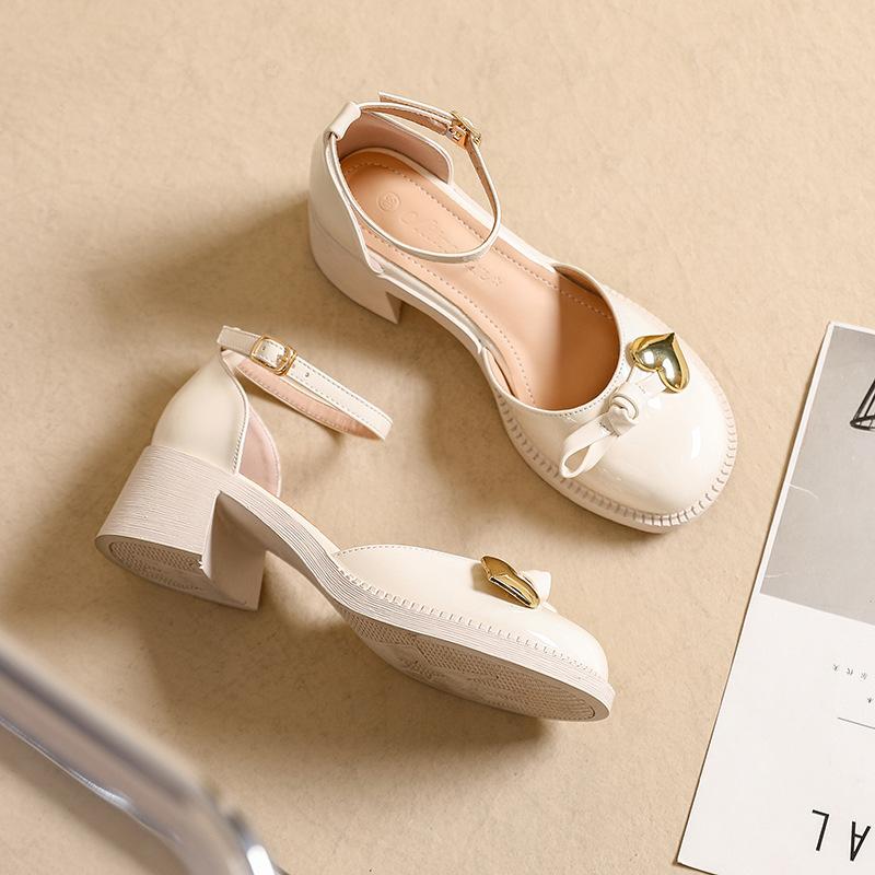 

Yuexinwang кожаные балетки для хуэйчжоуской женской обуви каблуки полые прохладные шлепанцы женские новые летние босоножки на высоком каблуке 33