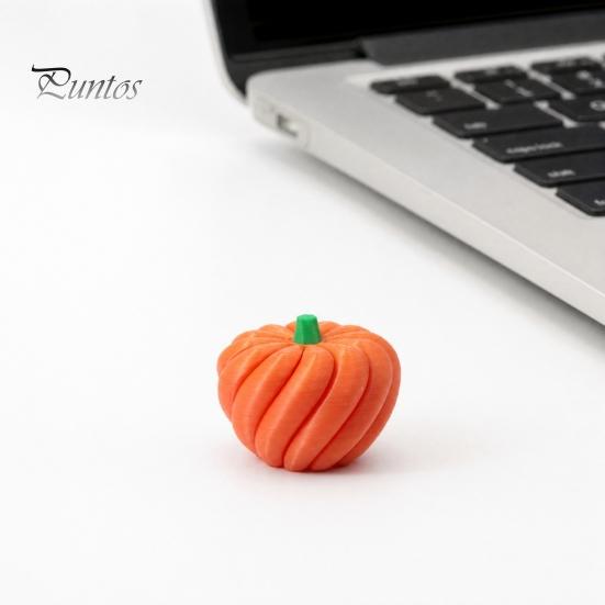 Halloween Toy 3D Printed Pumpkin Ornament, Portable Decompression Toy, Spiral Rotation Design Decoration Stress Relief Puzzle Model for Kids