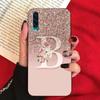 Letter Pink Shiny M R Clear Phone Case For Samsung A10 A11 A12 A13 A20 A21 A22 A30 A31 A32 A40 A51 A52 A53 A70 A71 A72 Shell