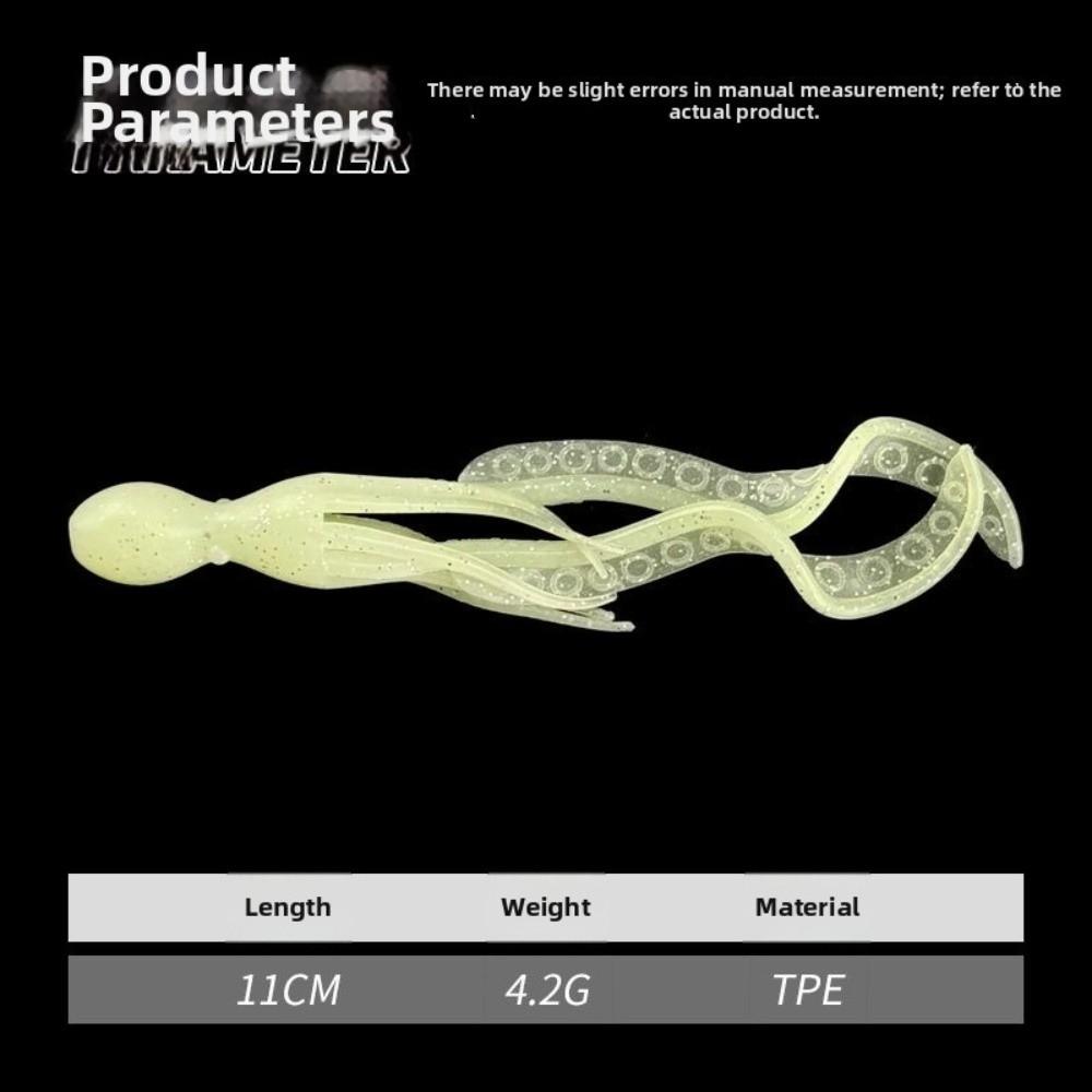 4.2g Weight Silicone Trolling Skirts 11cm Length Luminous Squid Jigging  Jigging Fishing