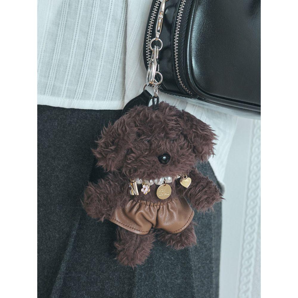 NONLOCAL Dressed Up Puppy Keyring - Brown