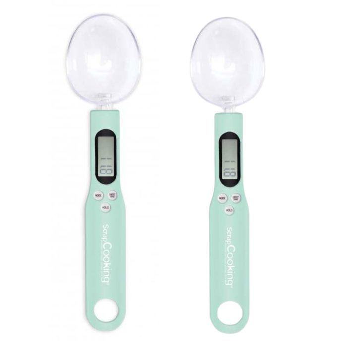 Cuillère balance digitale - SCRAP COOKING - Multicolore - 300 grammes - Fonction tare - 2 pièces