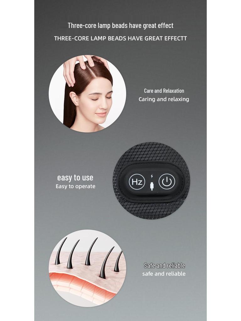 Rechargeable Red LED Hair Growth & Health Cap - 100 LEDs, Three-Speed Adjustment