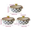 652F Pack of 3 Multifunctional Enamel Pot Suitable All Dishes Healthy User Friendly Materials Simple Maintenance Daily Use