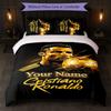 Set Biancheria da Letto Personalizzato Cristiano Ronaldo con Nome Testo 1 Copripiumino+2 Federe Logo Calcio Regalo Personalizzato per Occasione Speciale Arredamento Camera da Letto