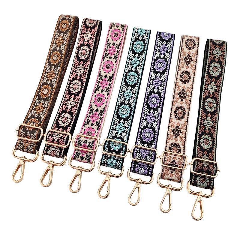 3.8cm Wide Adjustable Color Jacquard Crossbody Shoulder Strap - Bag Replacement Accessory