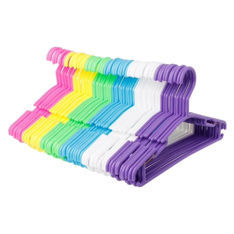 

Non Slip Plastic Kids Plastic Coat Hangers Child Baby Clothes Stands Multi Color S