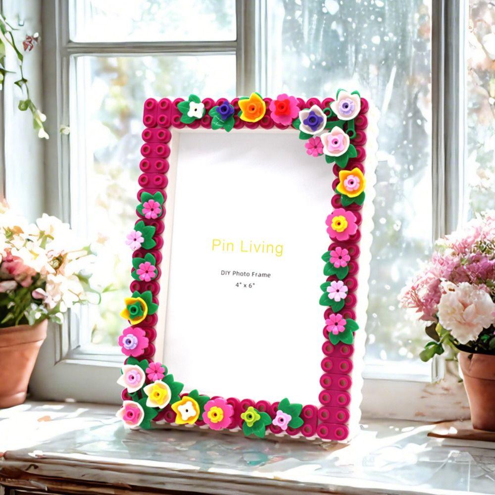 Modern DIY Photo Frames Color Block Display Platform Wall Photo Holder  Family Activity Gift