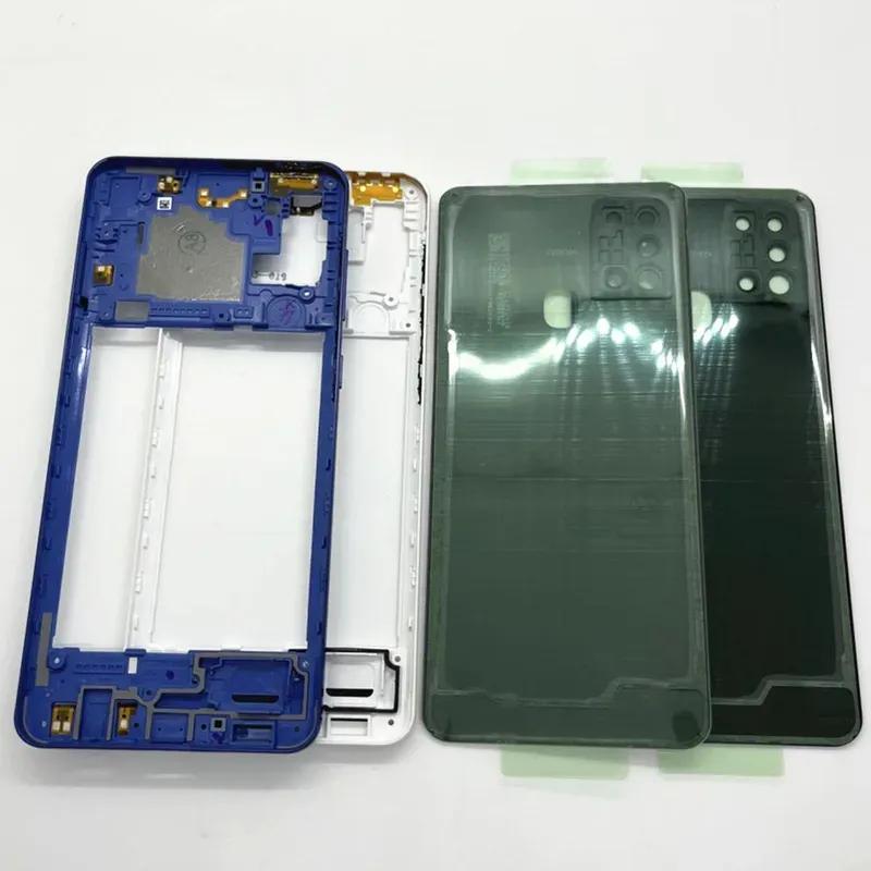 Full housing middle frame for Samsung Galaxy a21s 217 SM-217F/DS battery back cover rear case camera lens replace