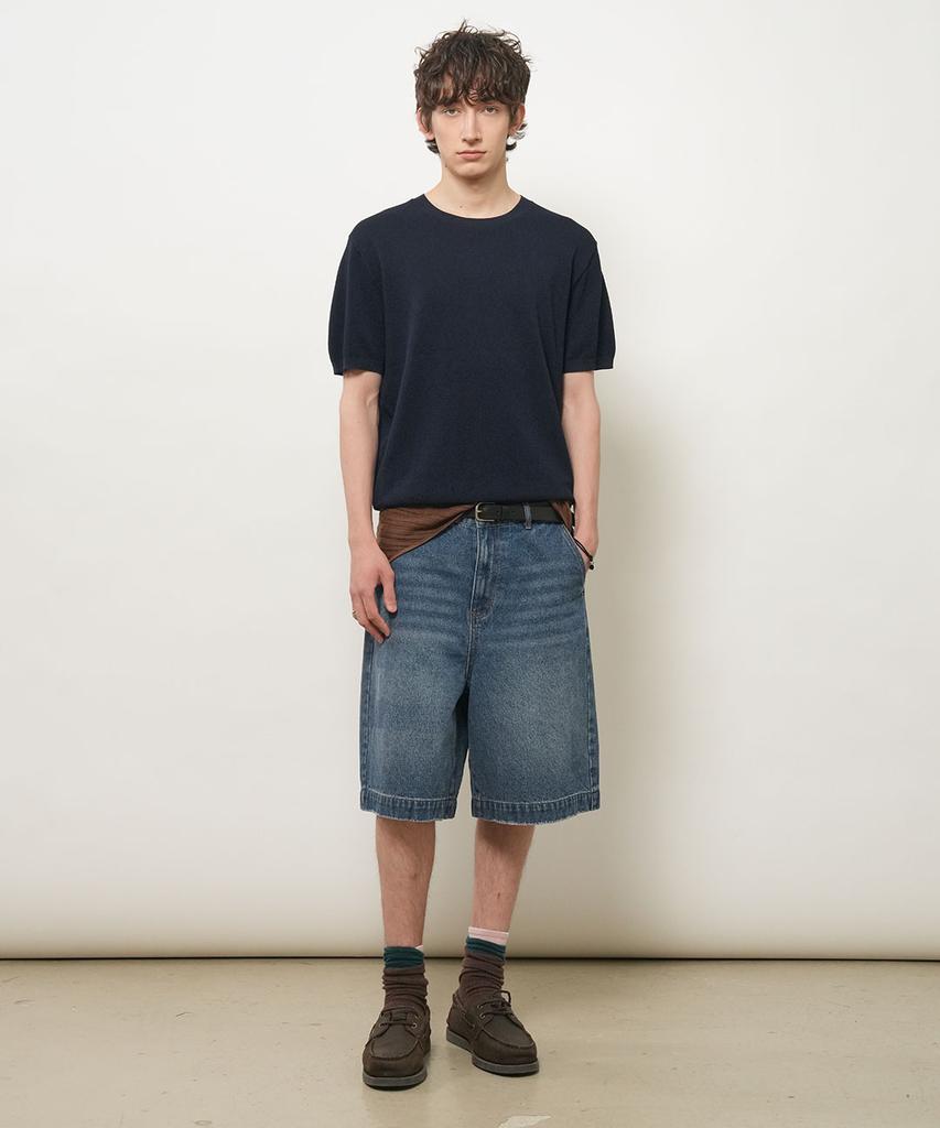 GENERALIDEA Man Temperature Cut Cool Classic Crew Neck Half Knit [Dark Navy] / Gf2Mkp022