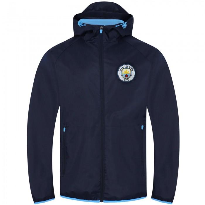 Manchester City FC Mens Crest Peaked Windbreaker