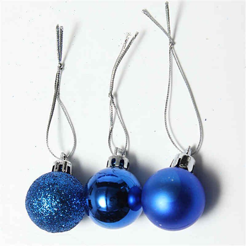 24Pcs Christmas Ball Plastic Bright Ball Christmas Colored Balls Christmas Tree Decorative Ball