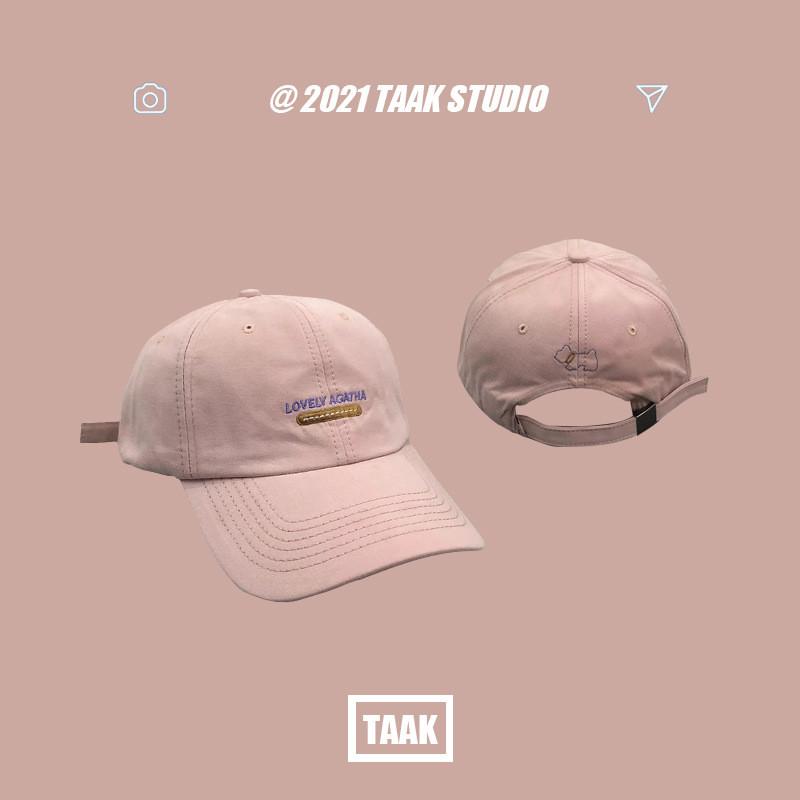 Chic Pink Baseball Cap For Women Breathable Adjustable Design Letter