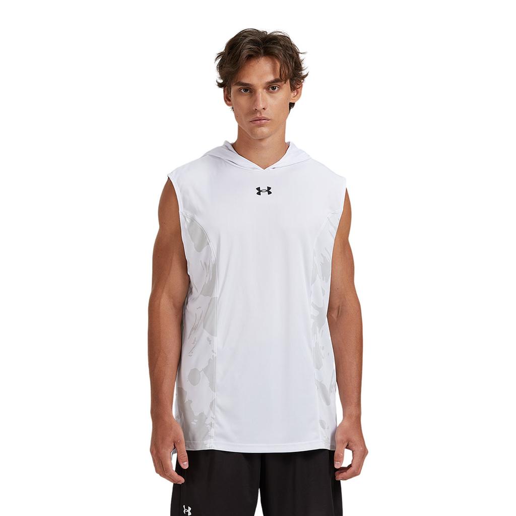 Under Armour Sports Running Fitness Basketball Moisture Wicking Quick Dry Hooded Sleeveless Vest Unisex Vests White 24500001-100