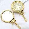 Vintage Handheld Makeup Mirror Round Portable European Twisted Rope Vanity Mirror For Dressing Room Travel Home Decor