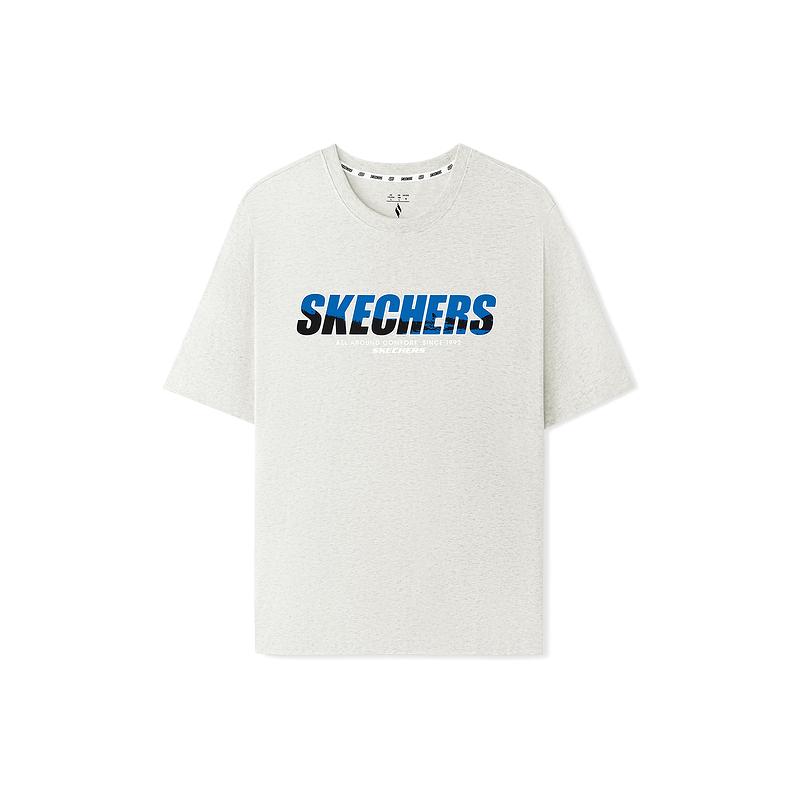 Skechers Skin-Friendly Breathable Elastic Round Neck T-Shirt Men tops L126M023-0248 S