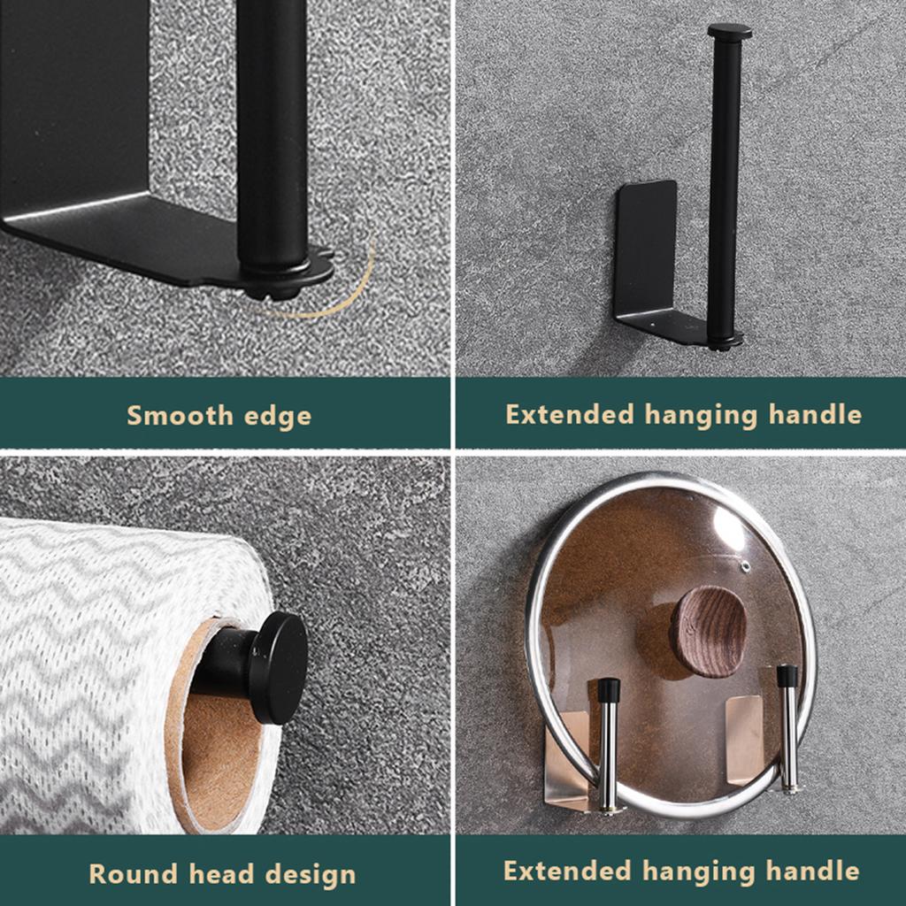 Punch-Free Toilet Paper Holder Self Adhesive Bathroom Kitchen Stainless Steel Toilet Roll Holder Wall Organizer Home Accessories