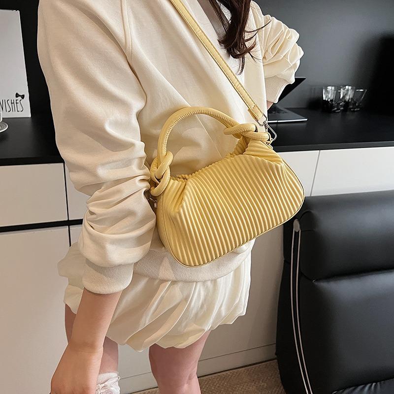 Textured vertical striped handbag bag women's new niche design foreign style versatile single shoulder crossbody