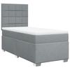 Vidaxl Kontinentalbett Mit Matratze, Hellgrau, Stoff, 100X200Cm