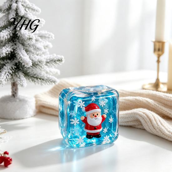 Clear Cube Fidget Toy Stress Relief for Halloween Christmas, Anxiety Reduction Ice Squeeze Holiday Toy, Slow Rising Sensory Gift Party Favors