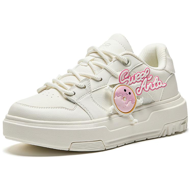 New Anta Anti Slip And Wear Resistant Coverage Low Top Skateboard Shoes Women's White 122518033-4