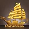 Pure Copper Dragon Boat Ornaments Smooth Sailing Full of Dragon Boat Living Room Office Desktop Decoration