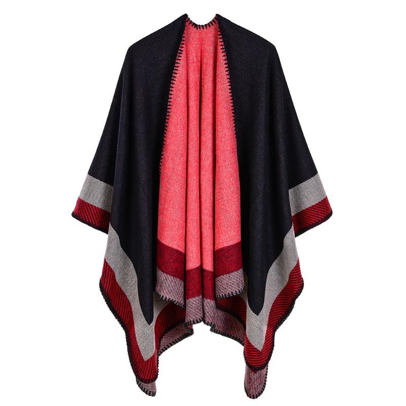 New jacquard frame geometric warm shawl autumn and winter scarf lengthened thickened cape cape