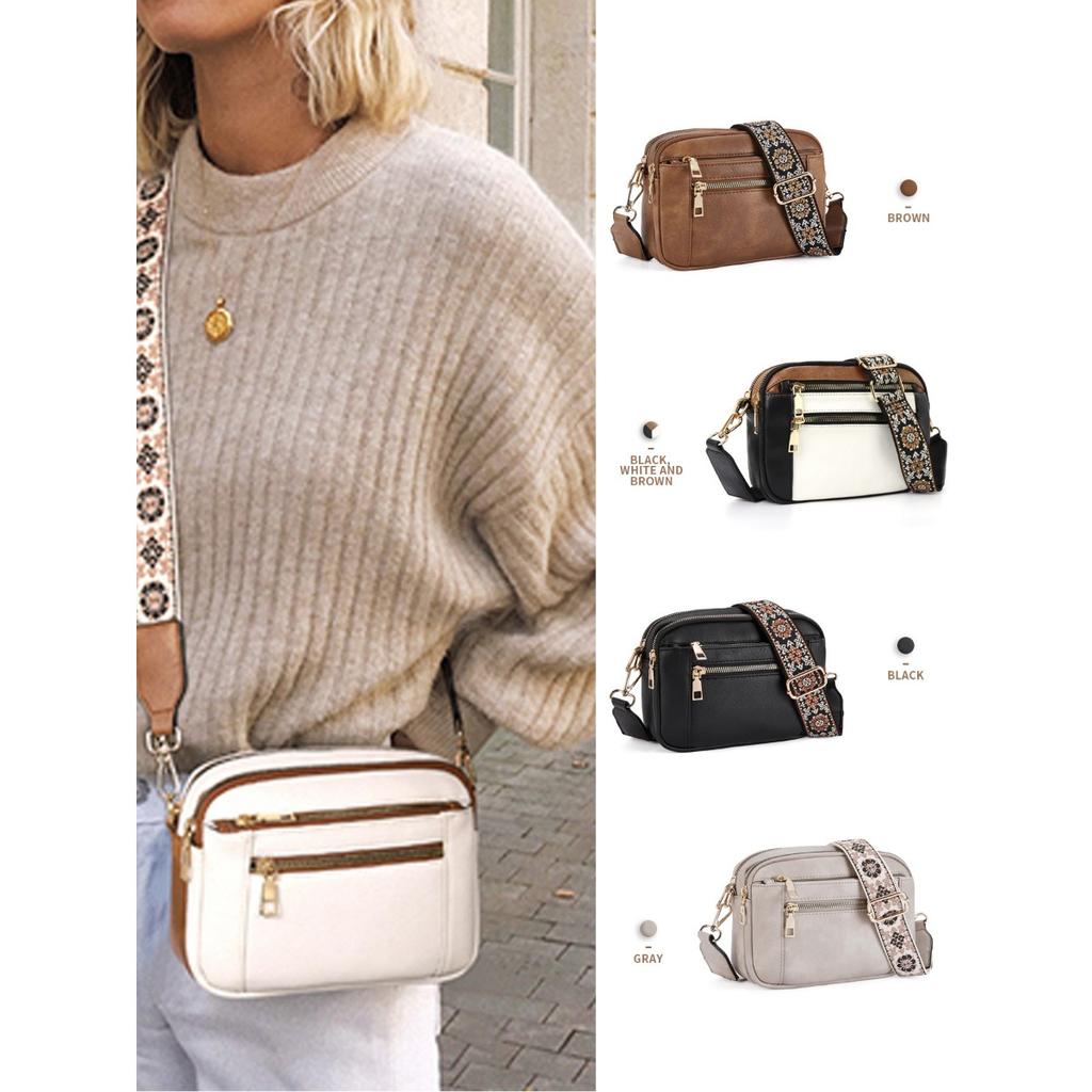 Color-blocking, Multi-functional Bags, Zippers, Crossbody Bags, Square Bags, Single-shoulder Bags, Wallets, Adjustable Shoulder Straps