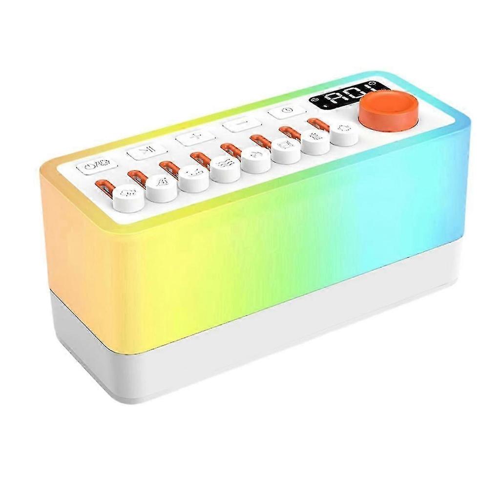 White Noise Sleep Sound Machine with 8 Nature Sounds, Portable Bluetooth Speaker, 12 Colors Night Li Edition C