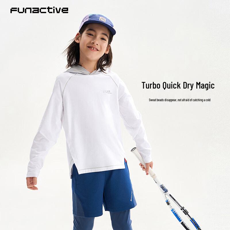 FUN ACTIVE Kids Hooded Quick-Dry Sport T-Shirt 150