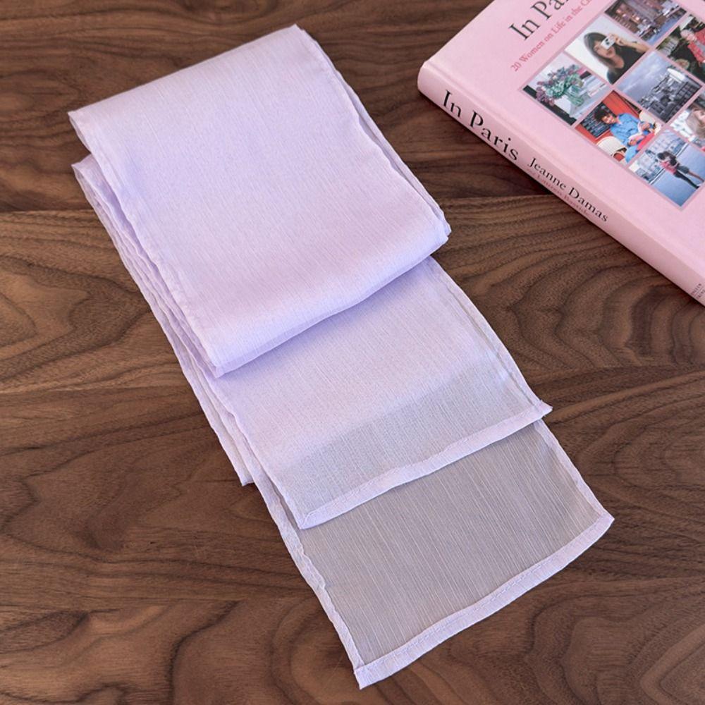 Adjustable Long Silk Scarf Thin Ribbon Neckerchief French Chiffon Silk Scarf  Dress Decoration