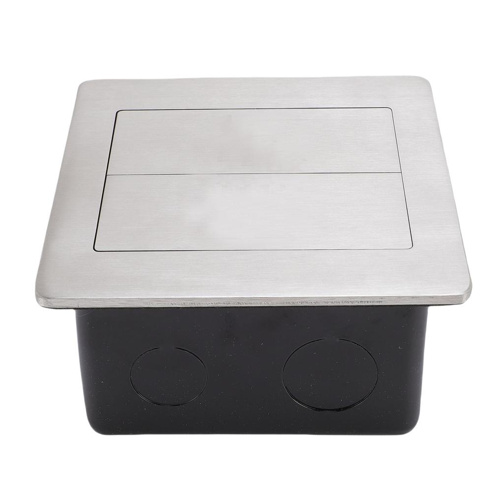 Recessed Floor Socket 3 Prong USB A USB C LAN Port Silver Sliding Door Embedded Power Outlet for Floors Countertops