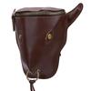 Men Waist Bag PU Leather Waist Belt Storage Bag for Outdoor Sports Travel Vintage Ox Head Brown