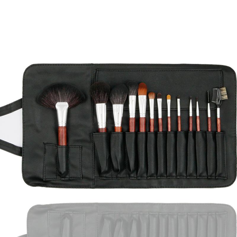 Red Sandalwood Makeup Brush 13 Professional Set Foundation Blush Brush Eye Shadow Blending Brush Animal Hair Makeup