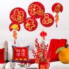 6Pcs Wall Backdrops Paper Fan Round Origami Fan Fan Flower New 3D Paper Fan Flower  Party Supplies