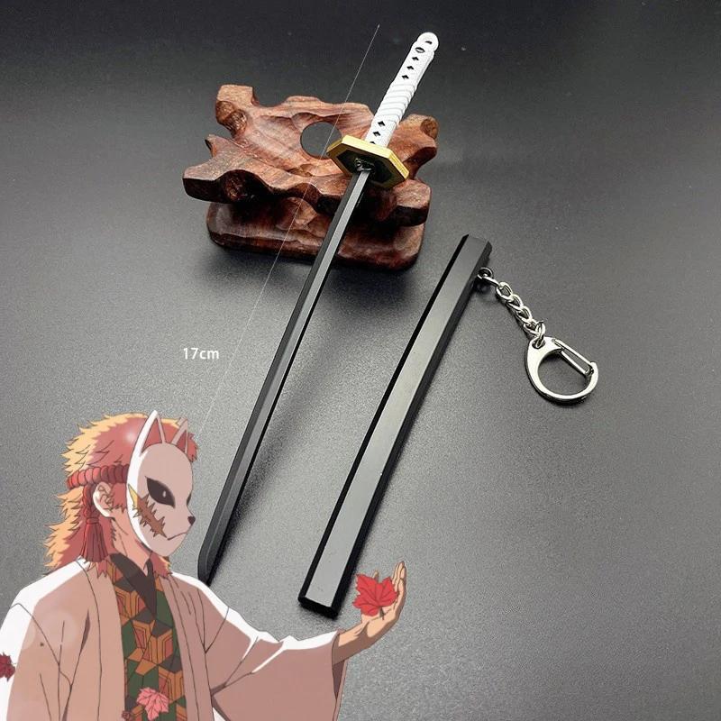 17cm Mini Demon Slayer Katana Anime Kimetsu No Yaiba Tanjirou Shinobu Sword Real Japanese Katana Metal Samurai Sabre Toy Gift