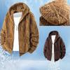 Men's Winter Hooded Fleece Jacket Casual Fashion Thick Warm Coat New Autumn Winter Outwear Loose Fashion Coat Sherpa Jacket