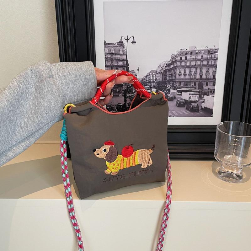 Bestickte Bucket Bag Handytasche Pendeln Einzelschulter Umhängetasche