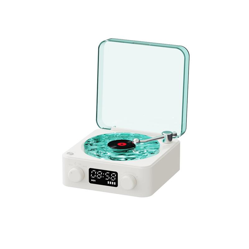 Retro Turntable Speaker With White Noise Wireless Bluetooth Vinyl Record Player Stereo Sound RGB Projection Lamp Effect