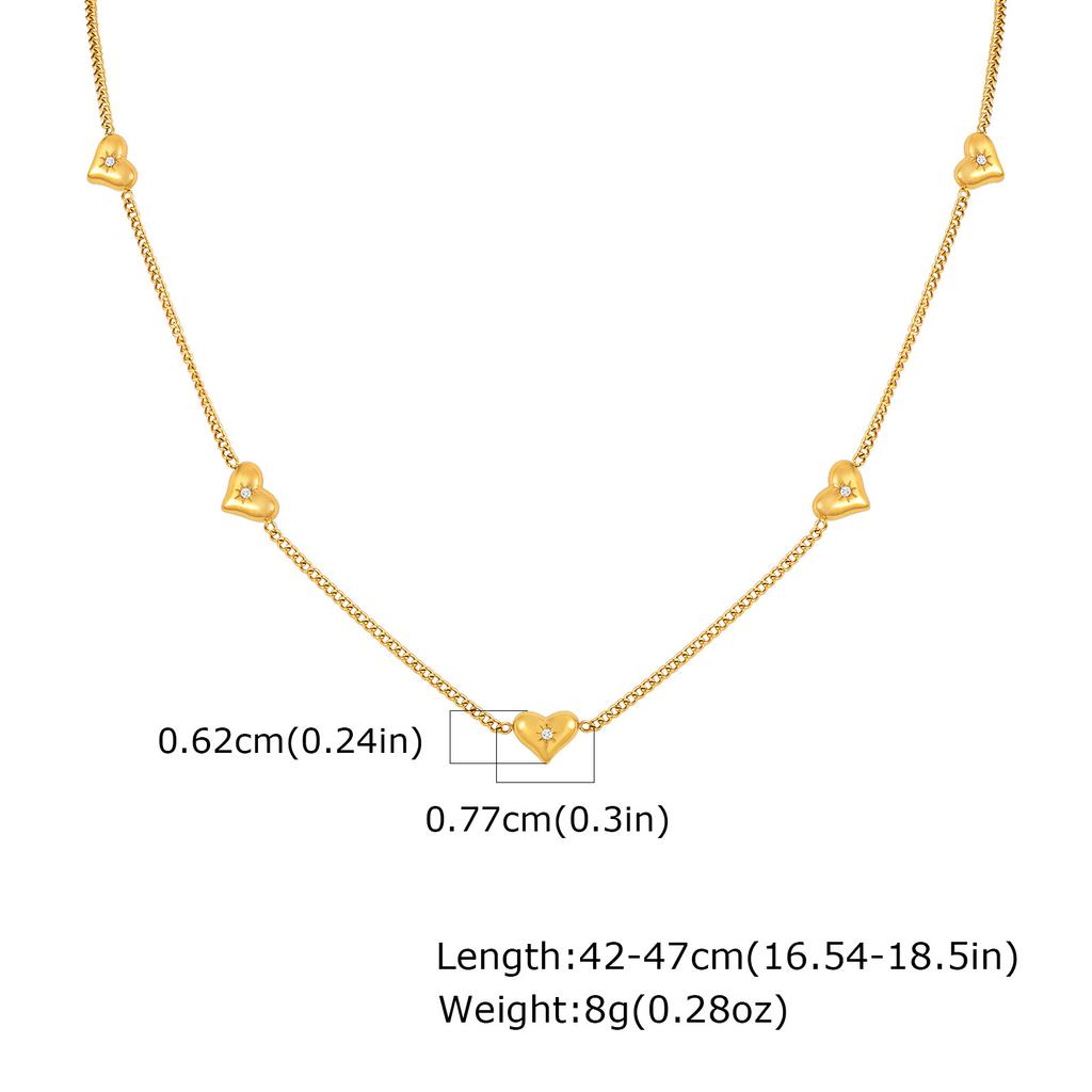 Fashion Geometric Butterfly Festival Heart Stainless Steel Gold Necklace Ladies, Accessories Nc-1198
